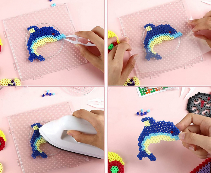 Set Creativ cu Mărgele de Călcat – 6000 Bucăți + Plăci și Modele – Cutie Organizatoare [9]