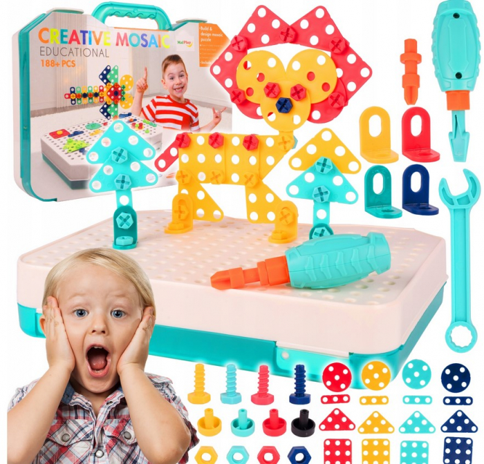 Set creativ de construcție – 188 piese în valiză [2]