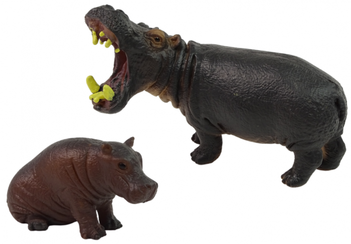 Set de 2 Figurine Hipopotam cu Mânz – Animale Sălbatice [2]