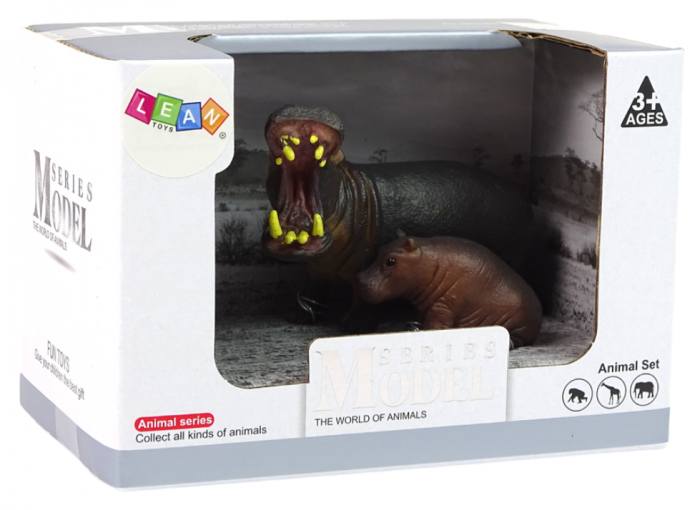 Set de 2 Figurine Hipopotam cu Mânz – Animale Sălbatice [3]