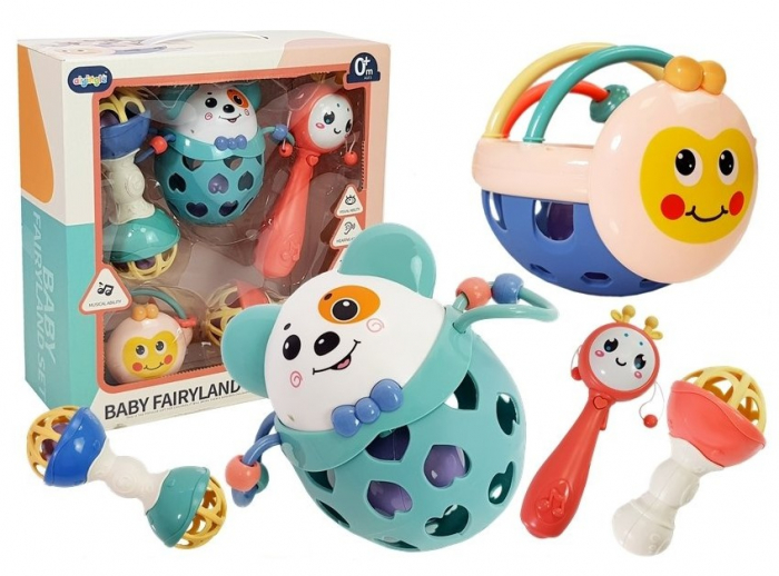 Set de 5 zornăitoare și jucării moi pentru dentiție [1]