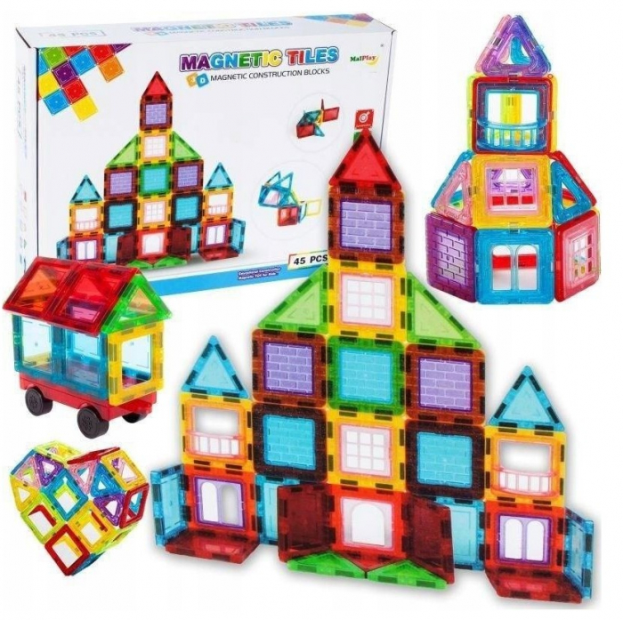 Set de Blocuri Magnetice 3D – 45 Piese [1]