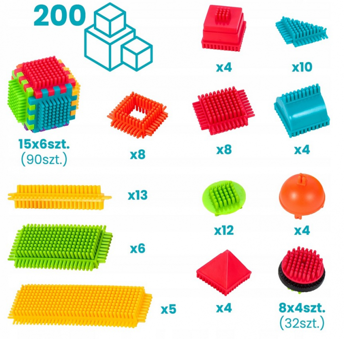 Set de Construcție „Arici – Wafele” în Găleată – 200 Piese [7]