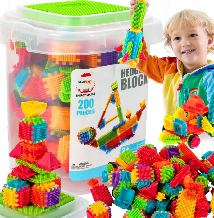 Set de Construcție „Arici – Wafele” în Găleată – 200 Piese [1]