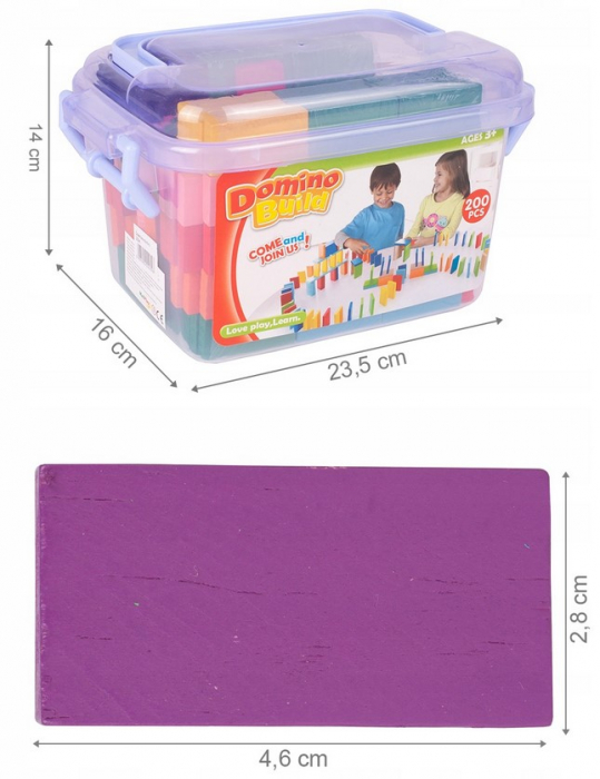 Set de joc educațional – KLOCKI DOMINO colorate din lemn, 200 piese [2]