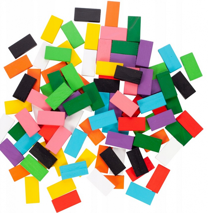 Set de joc educațional – KLOCKI DOMINO colorate din lemn, 200 piese [4]