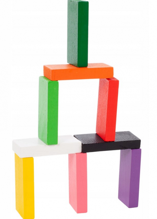 Set de joc educațional – KLOCKI DOMINO colorate din lemn, 200 piese [9]