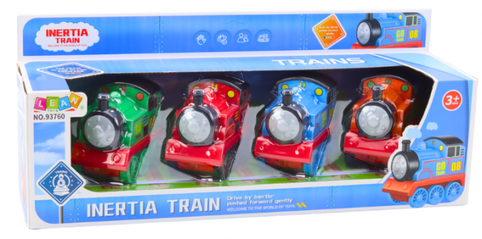 Set de locomotive cu trenuri de rulare colorate, 4 piese [3]