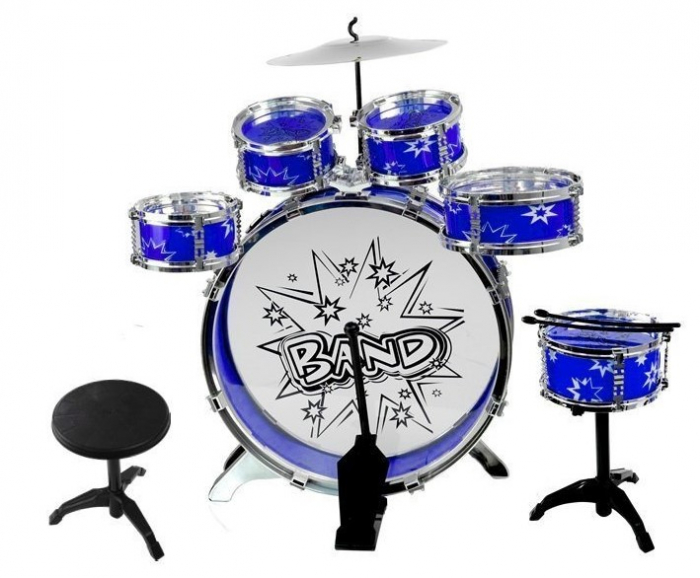 Set de Tobe cu 6 Piese și Cinel – Pentru Micii Toboșari | Culoare Albastră [1]