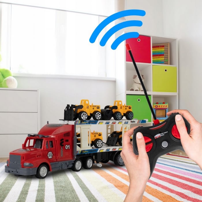 Set RC – Camion de Tractare cu 4 Vehicule de Construcție [7]