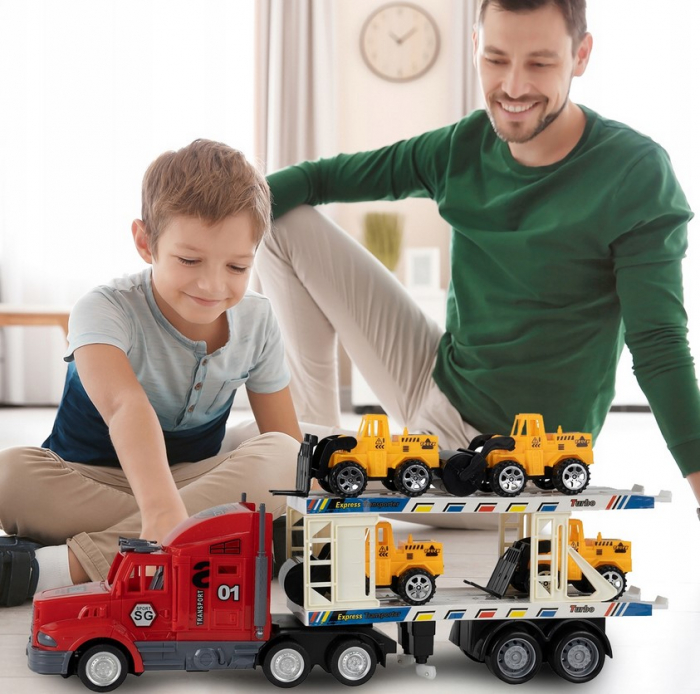 Set RC – Camion de Tractare cu 4 Vehicule de Construcție [6]