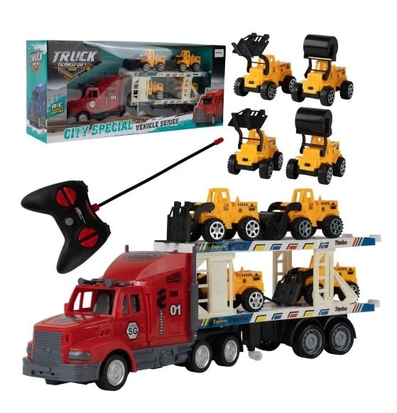 Set RC – Camion de Tractare cu 4 Vehicule de Construcție [2]