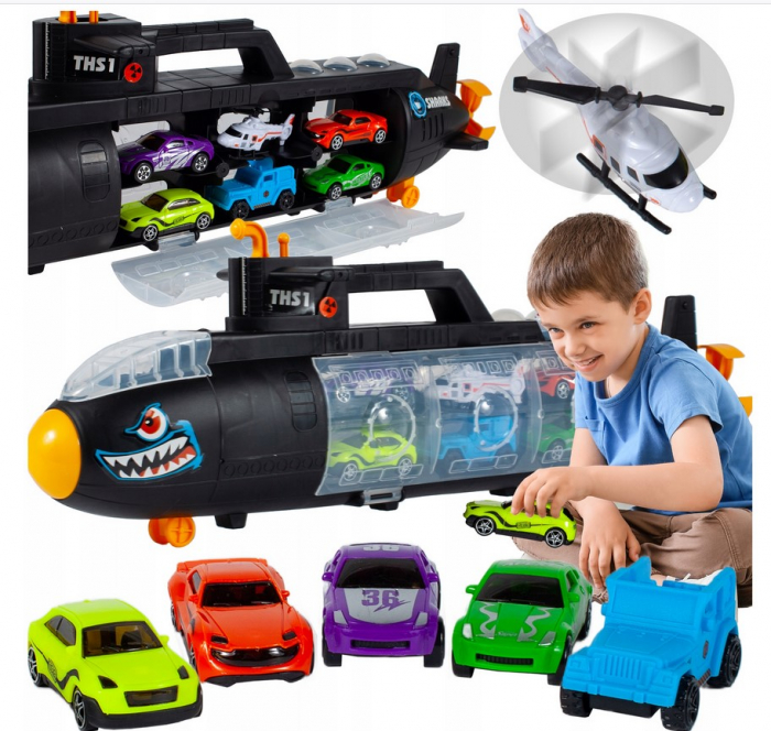 Set Submarin cu Elicopter și 5 Mașinuțe Nautilus [2]