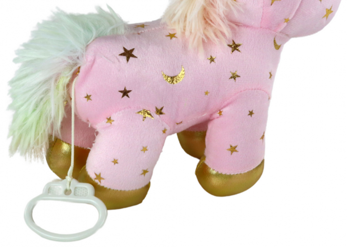 Set unicorn de pluș pentru dormit – animal de companie cu cântec de leagăn, roz, cu stele [4]