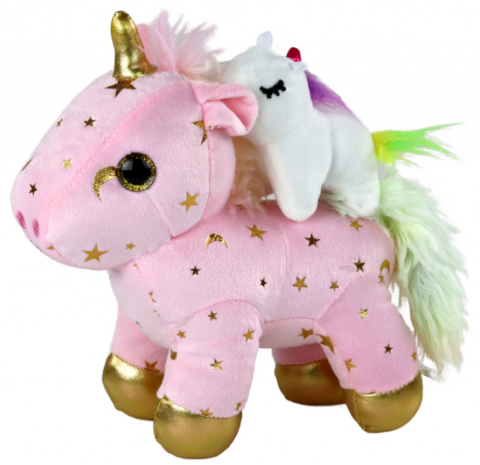Set unicorn de pluș pentru dormit – animal de companie cu cântec de leagăn, roz, cu stele [3]