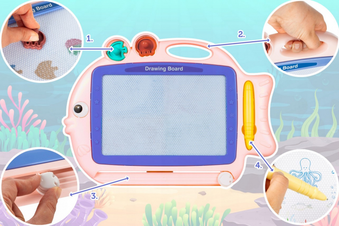 Tablă Magnetică de Desenat cu Ștampile [5]