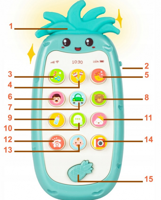 Telefon de Jucărie pentru Copii – Model Ananas [6]