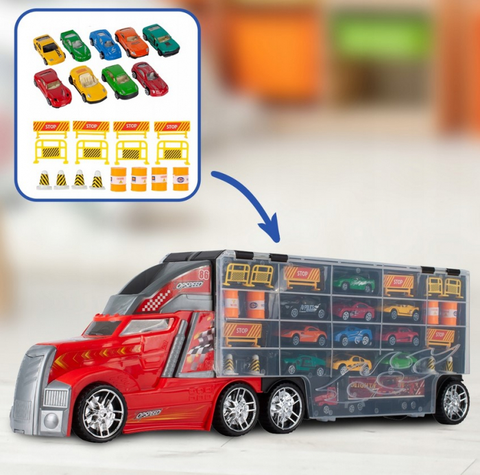 TIR Transportator Mare cu Lansator și 10 Mașinuțe – Set Complet cu Accesorii [8]