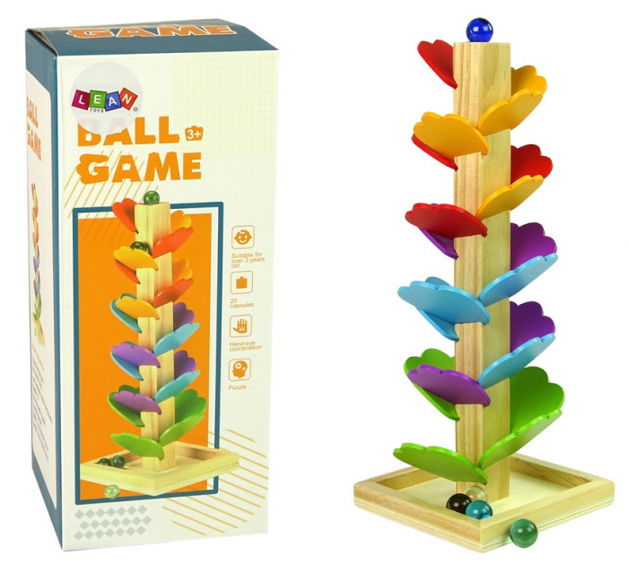 Tobogan de bile din lemn în formă de copac cu frunze [1]