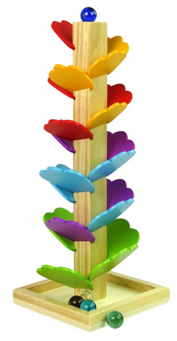 Tobogan de bile din lemn în formă de copac cu frunze [2]