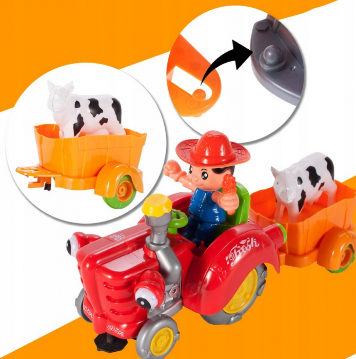 Tractor agricol cu remorca si vacuta [6]