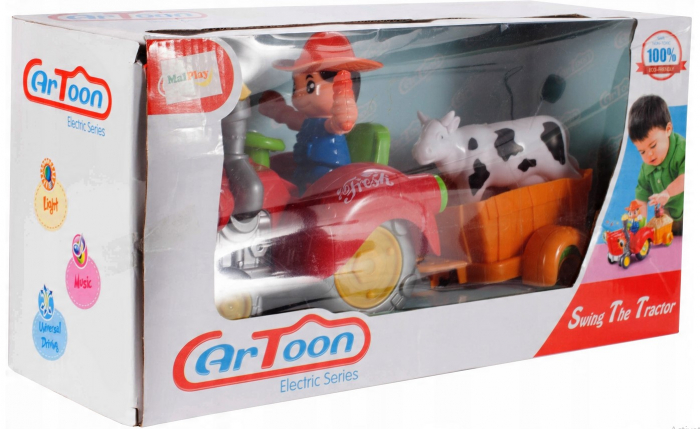 Tractor agricol cu remorca si vacuta [9]