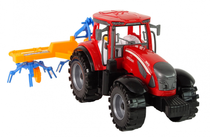 Tractor Roșu cu Grapă – Mecanism de Deplasare prin Fricțiune [6]