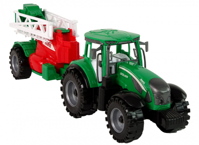 Tractor Verde de Fermă cu Pulverizator Roșu și Verde – Mecanism cu Fricțiune [6]