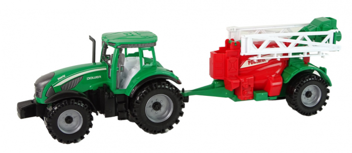 Tractor Verde de Fermă cu Pulverizator Roșu și Verde – Mecanism cu Fricțiune [2]