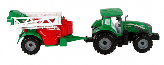 Tractor Verde de Fermă cu Pulverizator Roșu și Verde – Mecanism cu Fricțiune [5]