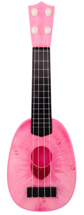 Ukulele pentru copii, mini chitară cu 4 corzi, tematică piersică, roz, 15” [2]