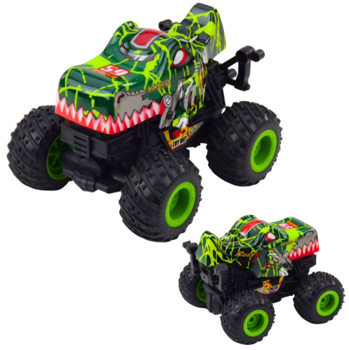 Vehicul Offroad Dinosaur cu propulsie, lumini și sunete, verde-turcoaz. [2]