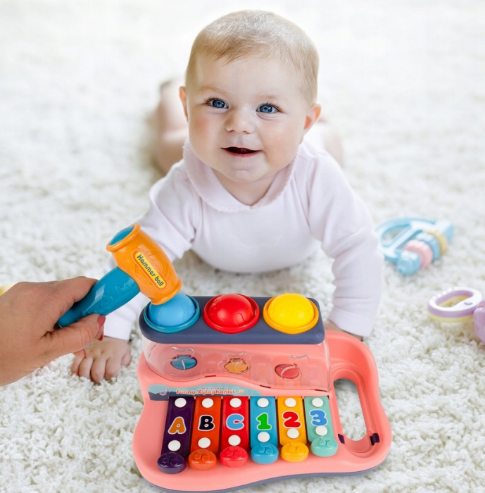 Xilofon pian educativ – Jucărie muzicală cu ciocănel și bile [4]