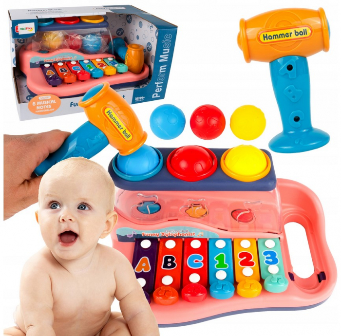 Xilofon pian educativ – Jucărie muzicală cu ciocănel și bile [1]