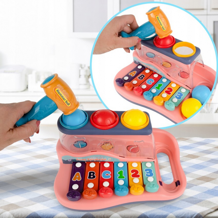 Xilofon pian educativ – Jucărie muzicală cu ciocănel și bile [9]