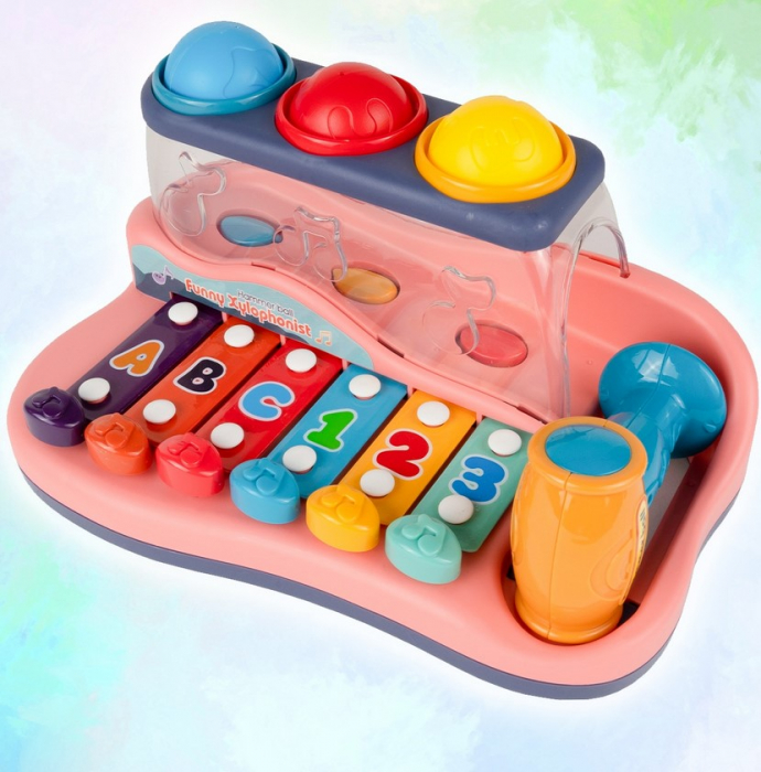 Xilofon pian educativ – Jucărie muzicală cu ciocănel și bile [8]