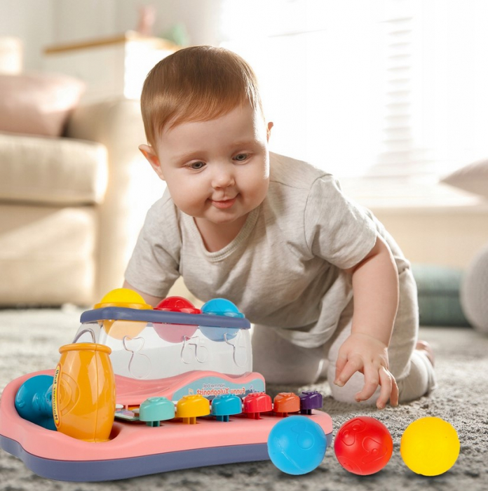 Xilofon pian educativ – Jucărie muzicală cu ciocănel și bile [7]