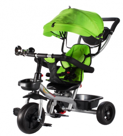 Jucarii de exterior - Tricicletă Pivotantă cu Acoperiș Verde