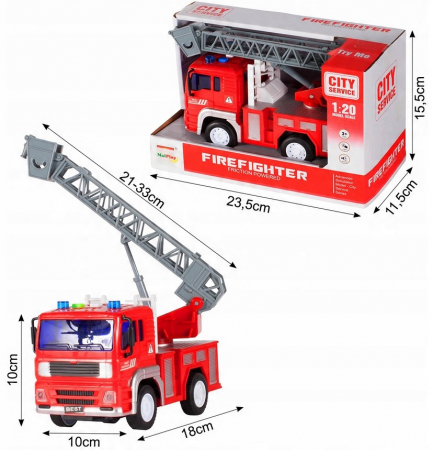 Autospecială de Pompieri cu Scară – Lumini, Sunete și Baterii Incluse [1]
