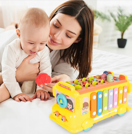 Cub Educativ cu Țambal și Ciocănel – Jucărie Multifuncțională pentru Copii [2]