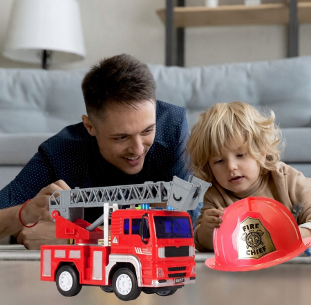 Autospecială de Pompieri cu Scară – Lumini, Sunete și Baterii Incluse [8]