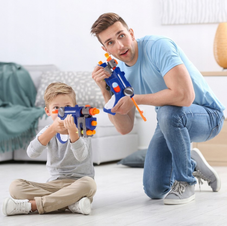 Mitralieră de jucărie + 10 Proiectile STRIKE – Lansator cu Gloanțe din Spumă [3]