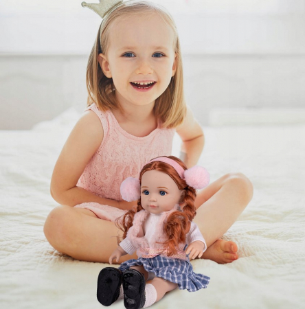 Păpușă Fetiță – 36 cm – Cu Membre Mobile și Păr Lung – Păpușică Drăgălașă [3]