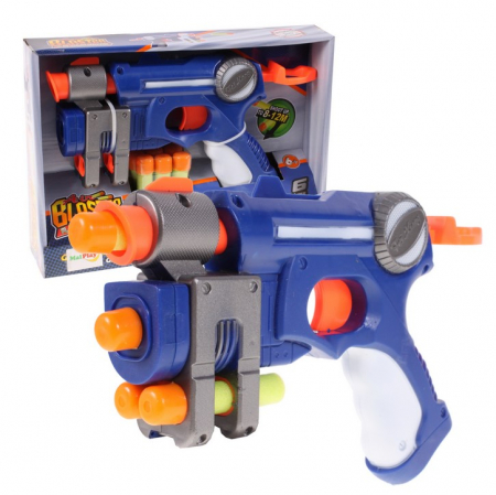 Pusti si pistoale - Mitralieră de jucărie + 10 Proiectile STRIKE – Lansator cu Gloanțe din Spumă