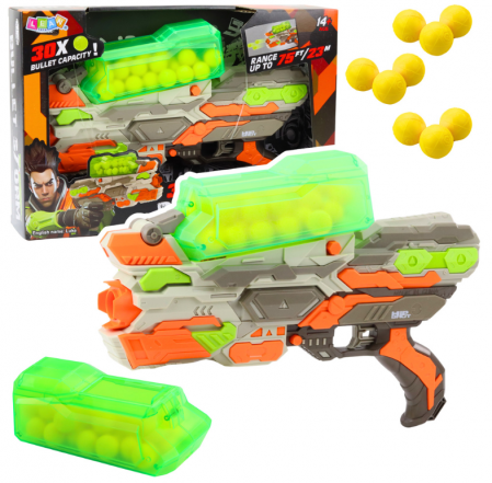 Pusti si pistoale - Arma de vânătoare cu bile de spumă moi, 30 de bucăți, rază de acțiune 23m.