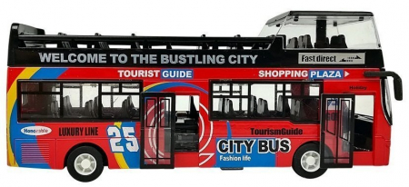 Autocar turistic cu două etaje, uși care se deschid, roșu [2]