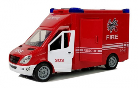 Autospecială de pompieri cu fricțiune, sunet, mișcare și uși care se deschid [2]