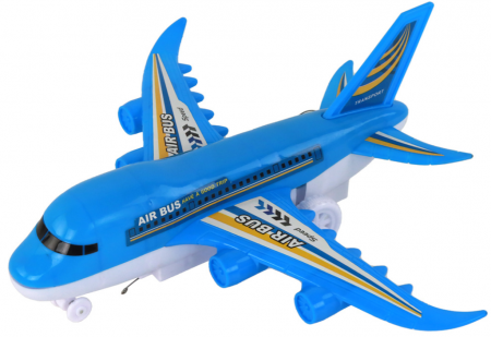 Avion cu telecomandă R/C – Lumini, Albastru, DIY (de asamblat) [1]