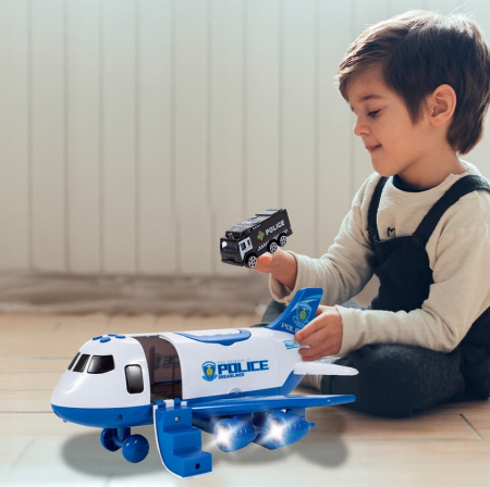 Avion de jucărie - Poliție, cu lumină, sunet și mecanism inerțial [8]