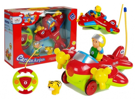 Jucarii cu telecomanda - Avion R/C pentru Bebeluși – cu Volan Telecomandă | Culoare Roșie